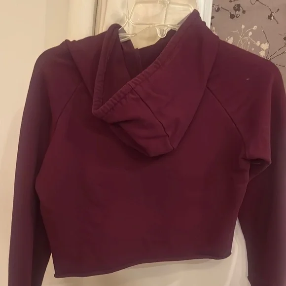 FILA Red and White Cropped Graphic Hoodie - Picture 3 of 3